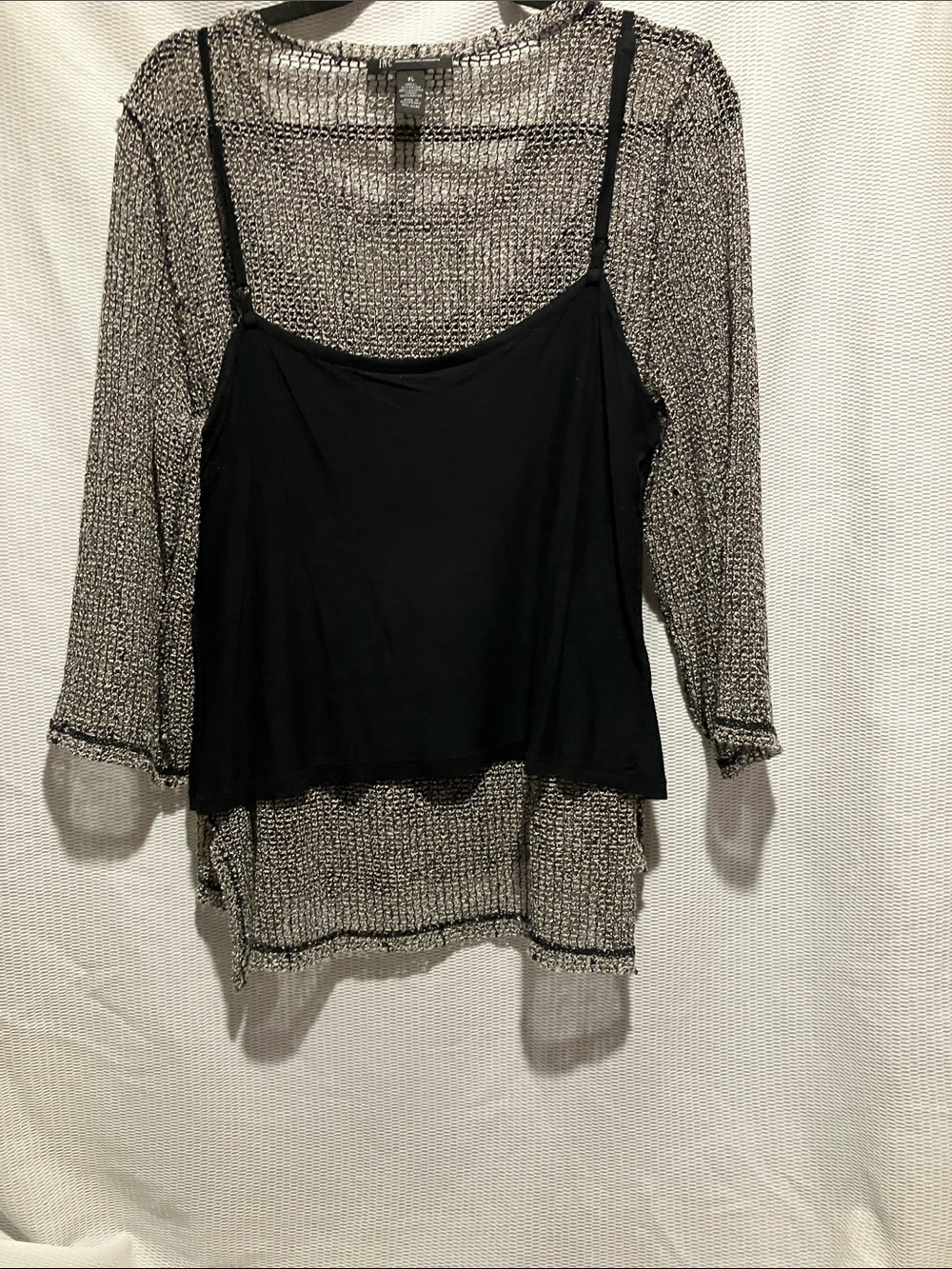 INC International Concepts Black & White Marled Knit Top - Picture 10 of 10
